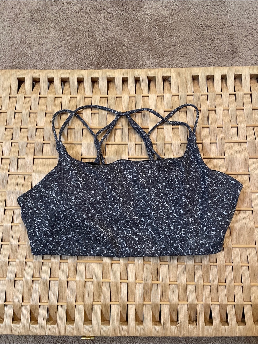 Athleta Women’s Black Speckled Strappy Bralette